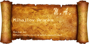 Mihajlov Aranka névjegykártya