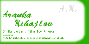 aranka mihajlov business card